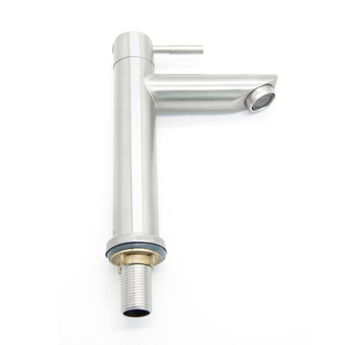 Bathroom Silver High Basin Stainless Steel Single Handle Sink Brushed Basin Faucet