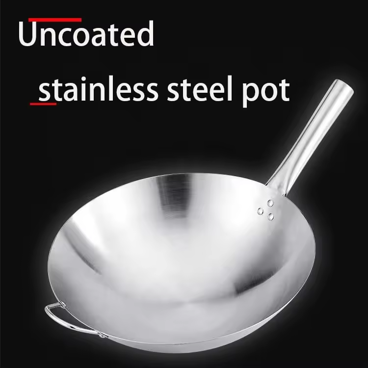 CALYPSO Large Volume Stainless Steel Frying Pan with Long Handle for Cooking - Professional Kitchenware Cookware - Pots