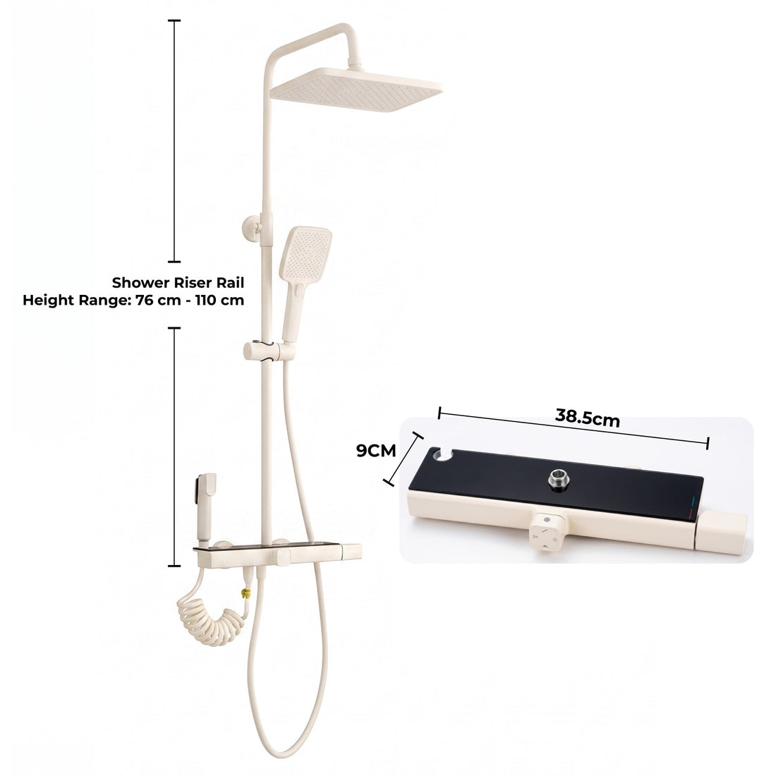 YH-003 Milky White Shower Set, All-Copper Household Pressurized Shower Head
