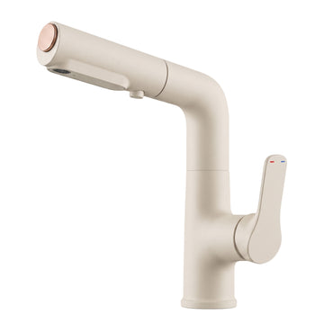 YH-015 Milky White Pull-out Hot and Cold Water Faucet