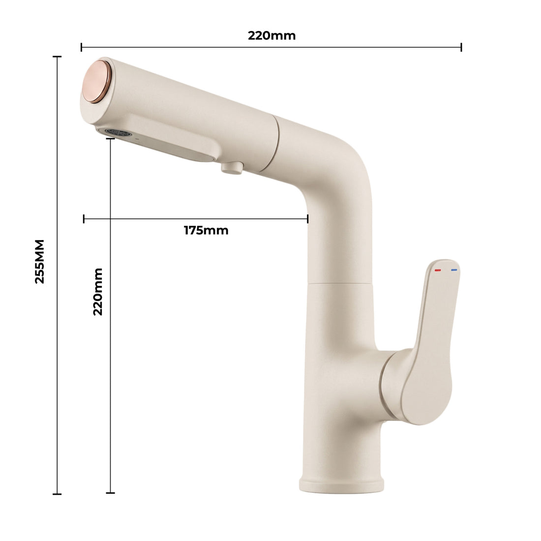 YH-015 Milky White Pull-out Hot and Cold Water Faucet